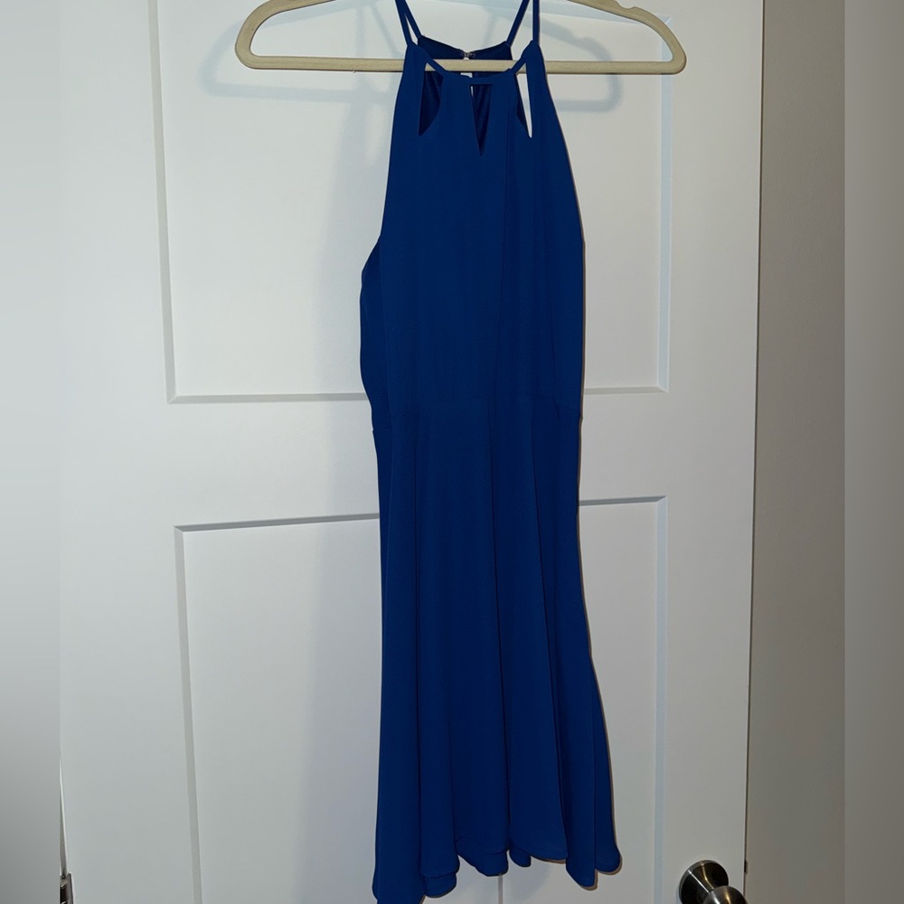 Express Blue Halter Sheath Dress